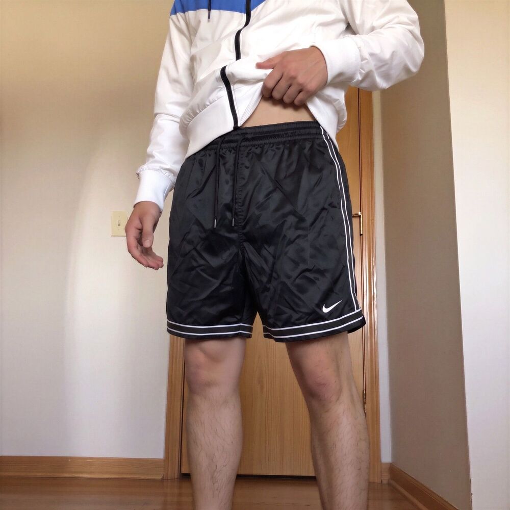 Nike 90s Vintage America Soccer Shorts Black Shiny Nylon Mens Large